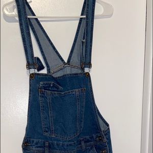 Distressed overalls